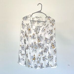 NWOT Lucky Brand Floral 1/2 Button Up Blouse